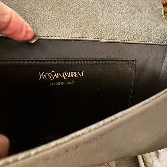 YSL Belle Du Jour grey clutch/ shoulder bag or cross body adding strap or chain - Picture 3 of 10